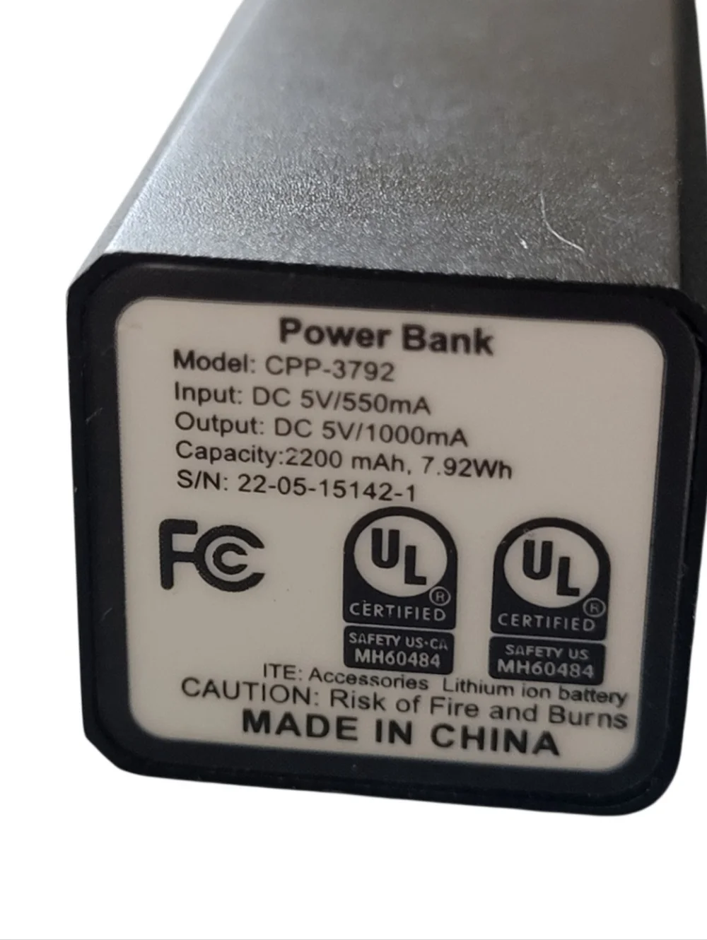 (Lot Of 2) Universal Power Bank Model CPP-3792 With USB Power Cords Color Black.